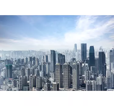 Pegatina personalizada mampara de ducha skyline de ciudad - TenVinilo