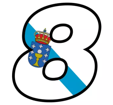Pegatina para moto número bandera Galicia - TenVinilo