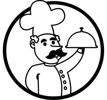 Vinilo para cocina dibujo de chef - TenVinilo