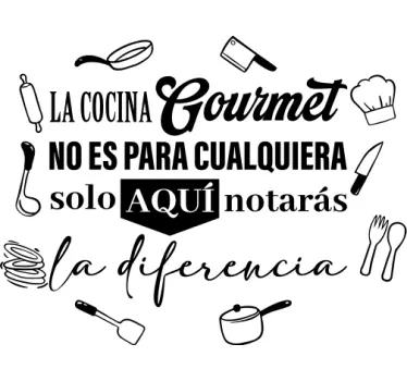 Vinilo pared cocina Gourmet  - TenVinilo