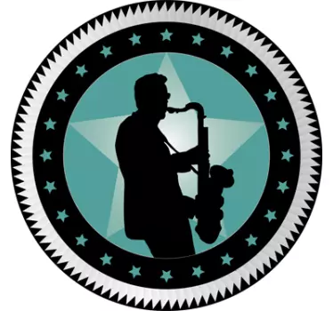 Adhesivo circular retro estrella saxo - TenVinilo