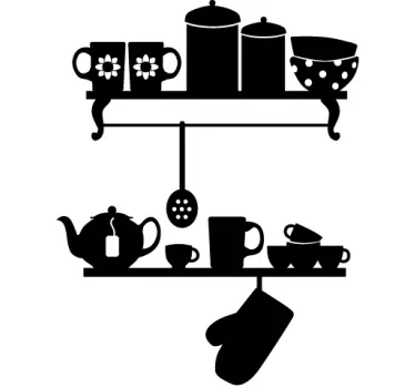 Adhesivo decorativo cocina estantes - TenVinilo