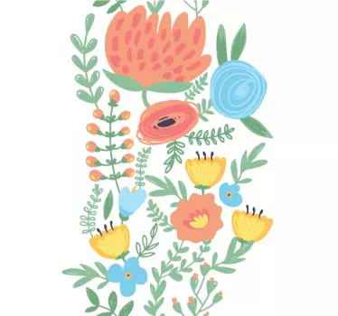Adhesivo floral para puerta - TenVinilo