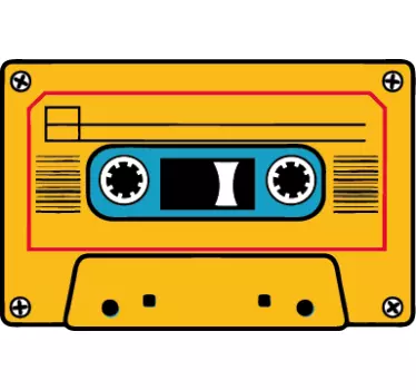 Pegatina cinta de cassette amarilla - TenVinilo
