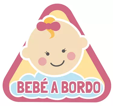 Pegatina bebé a bordo dibujo niña - TenVinilo