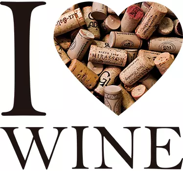 Vinilo corcho en inglés love wine - TenVinilo