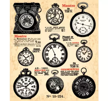 Vinilo decorativo cartel vintage relojes - TenVinilo