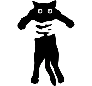 Vinilo decorativo cogiendo al gato - TenVinilo