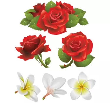 Vinilo decorativo colección de flores - TenVinilo