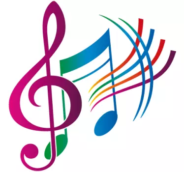 Vinilo decorativo colorido notas musicales - TenVinilo