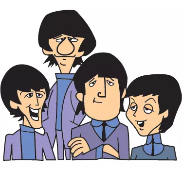 Vinilo decorativo cómic Beatles - TenVinilo