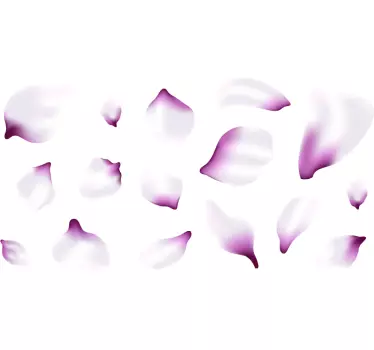 Vinilo pared de flores pétalos volando lilas - TenVinilo