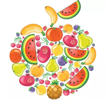 Vinilo para cocina dibujo con frutas - TenVinilo
