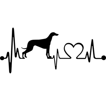 Vinilo decorativo galgo corazón - TenVinilo
