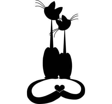 Vinilo decorativo gatos enamorados - TenVinilo