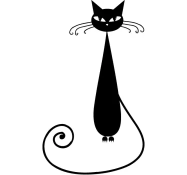 Pegatina gato monocolor elegante - TenVinilo