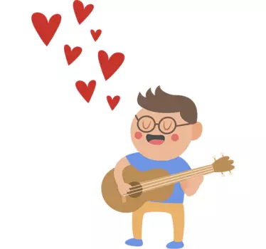 Vinilo decorativo love music boy - TenVinilo