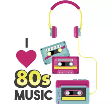 Vinilo decorativo música años 80 - TenVinilo