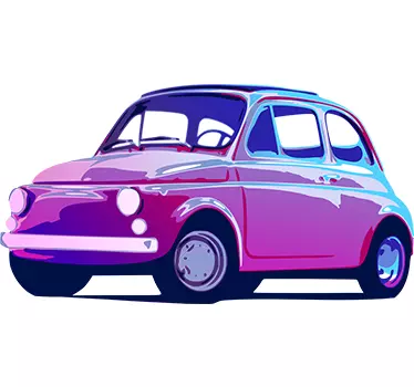 Vinilo decorativo old fiat 500 - TenVinilo