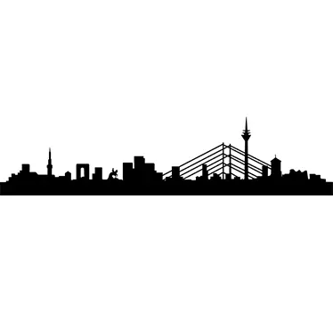 Vinilo decorativo perfil ciudad Düsseldorf - TenVinilo