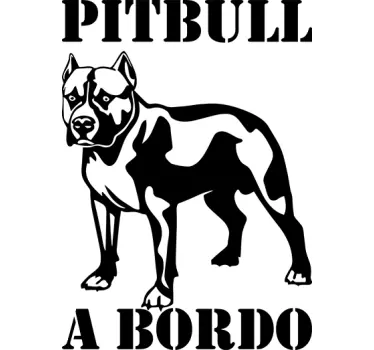 Pegatina perro pitbull a bordo - TenVinilo