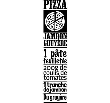 Vinilo decorativo pizza jambon gruyère - TenVinilo