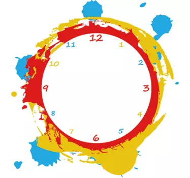 Vinilo decorativo reloj pintura - TenVinilo