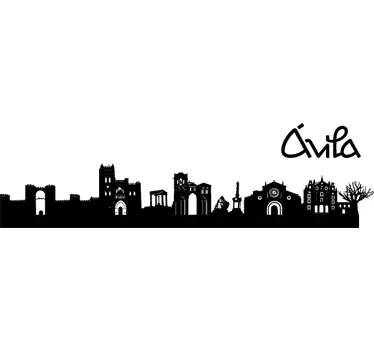 Vinilo decorativo silueta ciudad Ávila - TenVinilo