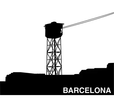 Vinilo decorativo teleférico Barcelona - TenVinilo