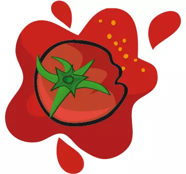 Vinilo decorativo tomate aplastado - TenVinilo