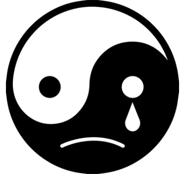 Pegatina moto yin yang triste - TenVinilo