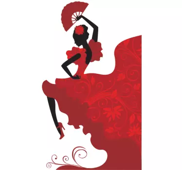 Vinilo dibujo bailaora flamenco - TenVinilo