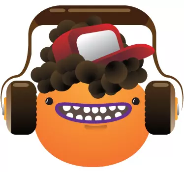 Vinilo infantil emoticono auriculares - TenVinilo