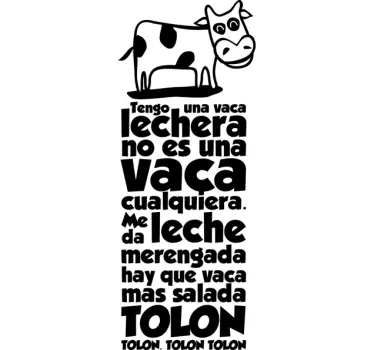 Vinilo infantil tengo una vaca lechera - TenVinilo