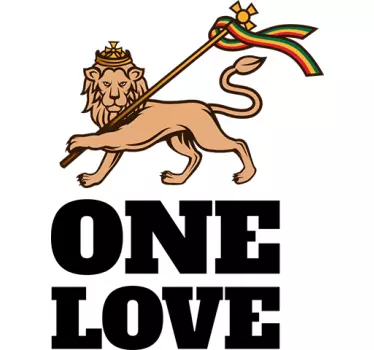 Vinilo reggae rasta león One Love - TenVinilo