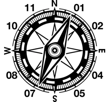 Vinilo reloj brújula - TenVinilo