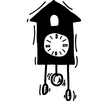 Vinilo reloj de pared cucú - TenVinilo