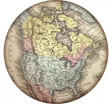 Reloj adhesivo pared mapa Norteamérica - TenVinilo