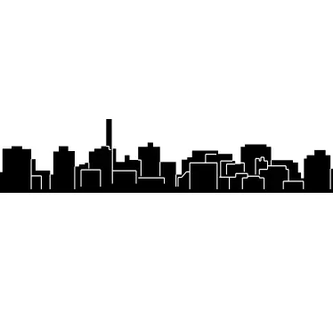 Vinilo skyline contorno urbano - TenVinilo