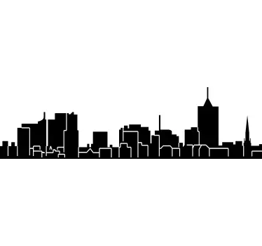 Vinilo skyline diseño de silueta urbana - TenVinilo