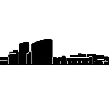 Vinilo skyline silueta de ciudad urbana - TenVinilo