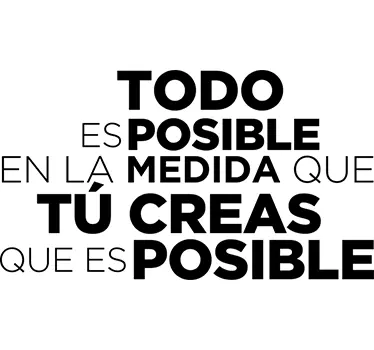 Vinilo pared frase motivadora todo es posible - TenVinilo