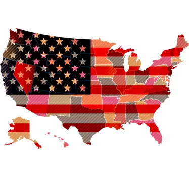 Vinilo vintage USA map - TenVinilo