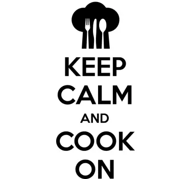 Vinilos para cocinas keep calm cook on - TenVinilo