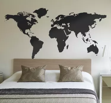 Vinilo decorativo mapamundi dibujo simplificado - TenVinilo
