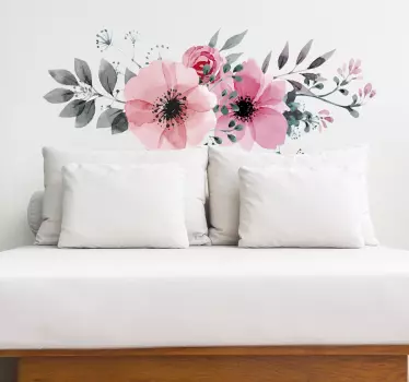 Vinilo flor rosas acuarela - TenVinilo