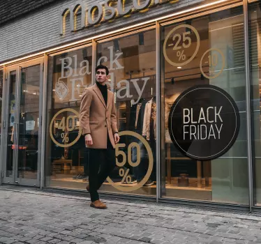 Vinilo escaparate elegante promo black friday - TenVinilo