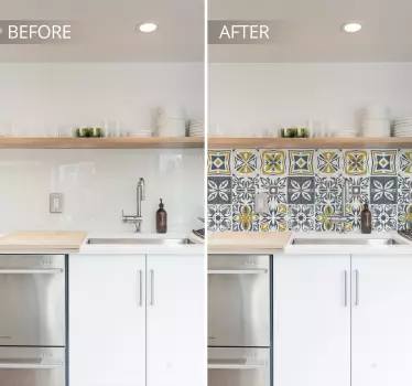 Azulejos vinílicos baldosas de cemento decorativas - TenVinilo