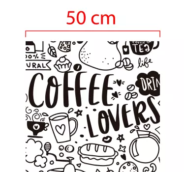 Vinilo adhesivo para cocina translúcido frases amantes café - TenVinilo