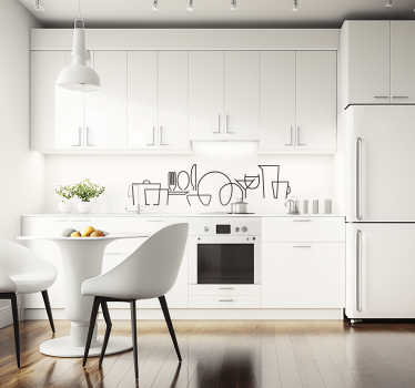 Vinilo decorativo cocina líneas elegantes - TenVinilo